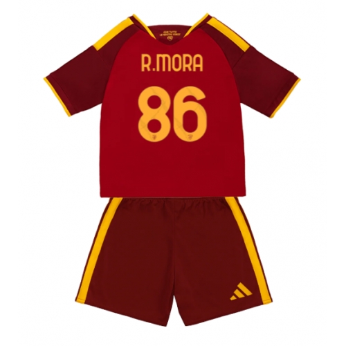 AS Roma Rodrigo Mora #86 Maglia Gara Casa Repliche 2026-27 Bambino Maniche Corte AS Roma Rodrigo Mora #86 Maglia Gara Casa Repliche 2026-27 Bambino Maniche Corte